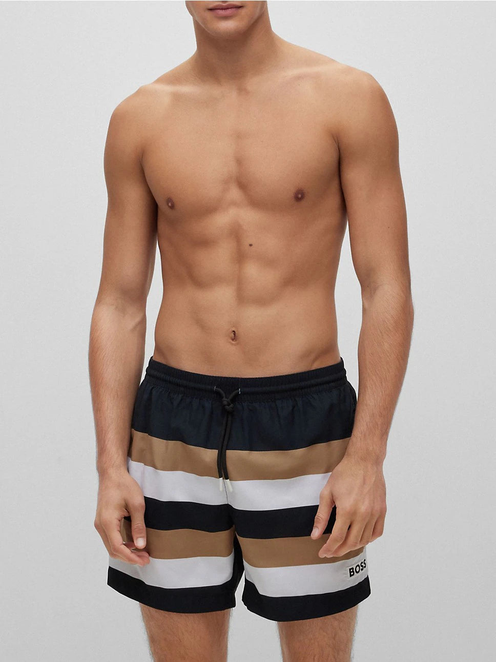 Hugo Boss men's Quick-dry signature-stripe swim shorts