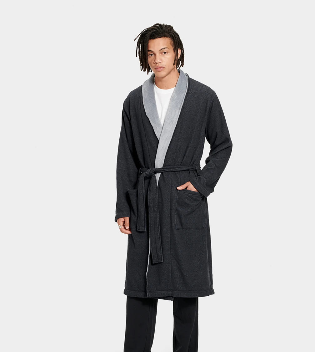 UGG Men's Robinson Lounge Robe Black Heather #1096932