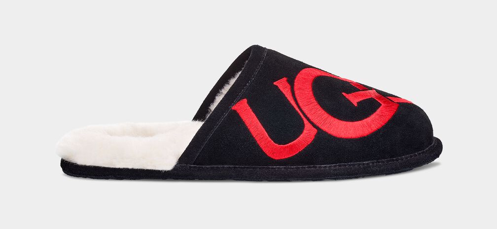 Black and clearance red ugg slippers