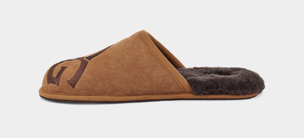 UGG Scuff Logo Men's Slippers In Chestnut / Espresso 1101324
