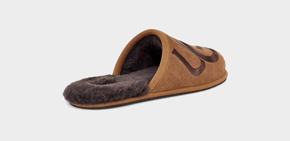 UGG Scuff Logo Men's Slippers In Chestnut / Espresso 1101324