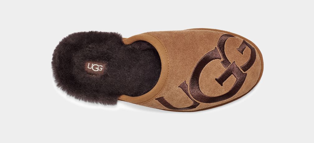 UGG Scuff Logo Men's Slippers In Chestnut / Espresso 1101324