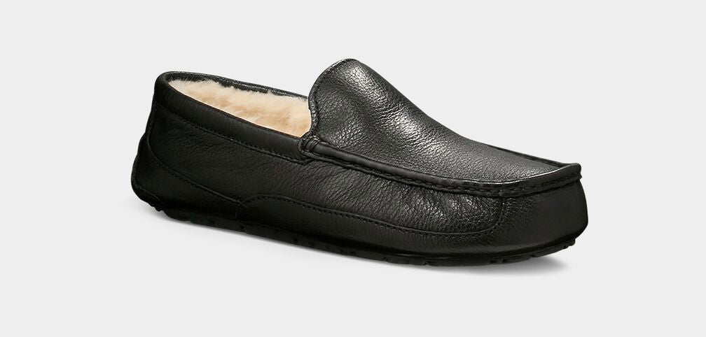 UGG Men's Ascot Leather Black Slipper style #5379