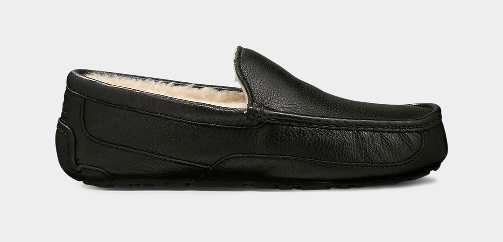 UGG Men's Ascot Leather Black Slipper style #5379
