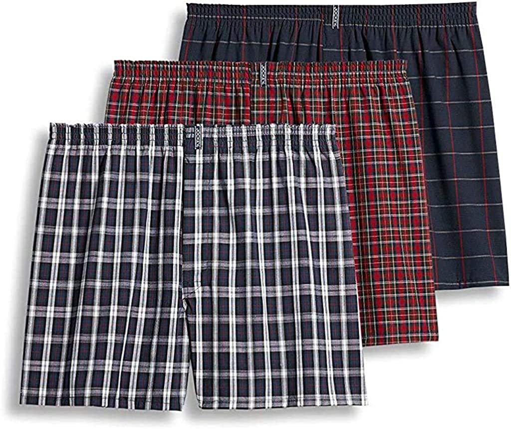 Jockey Men's Colored Full Cut Woven Boxers 3pk style #9900