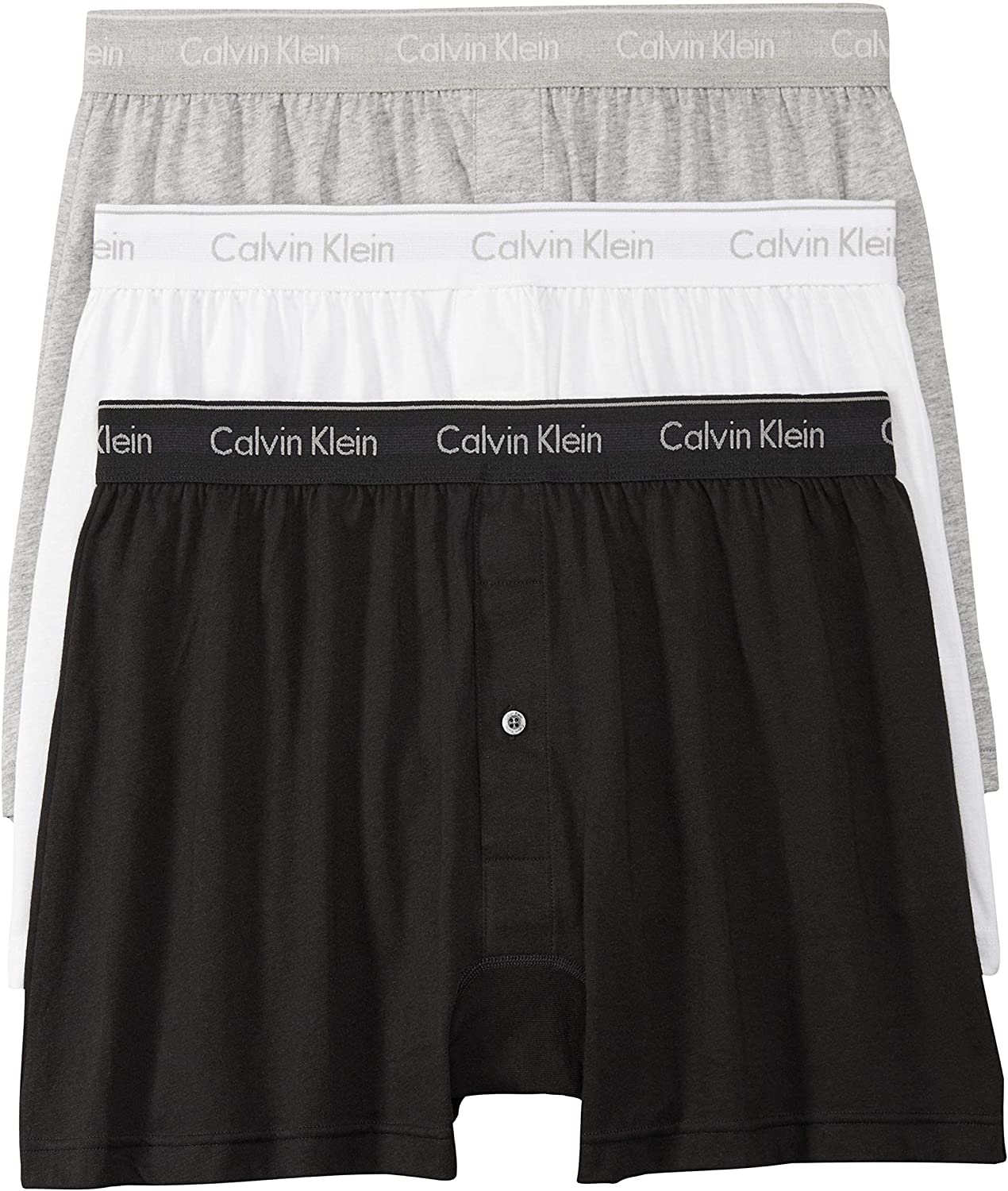 Calvin Klein Men's 3pk Cotton Knit Boxer Shorts Multi Color Style