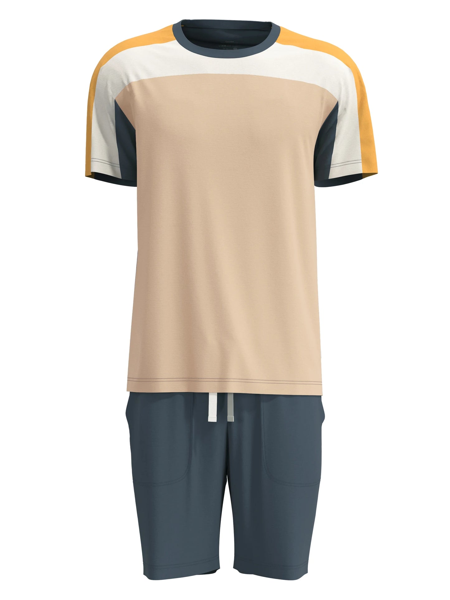 CALIDA Men's 100% Tencel Crew Neck Short Pajamas Set 46780