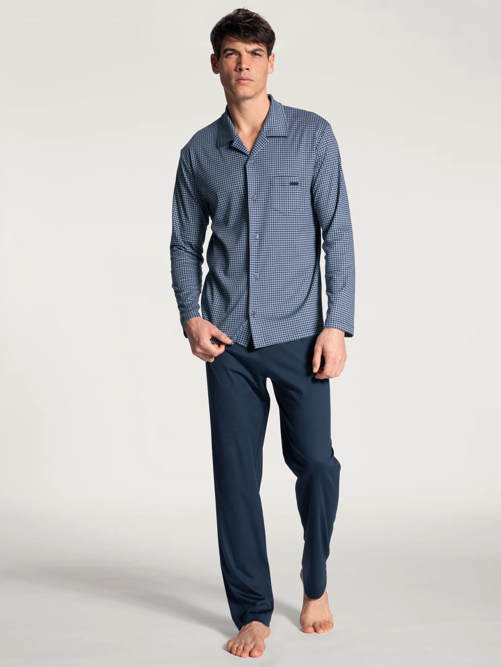 CALIDA Men's Button Down Swiss Cotton Pajamas Set 42567