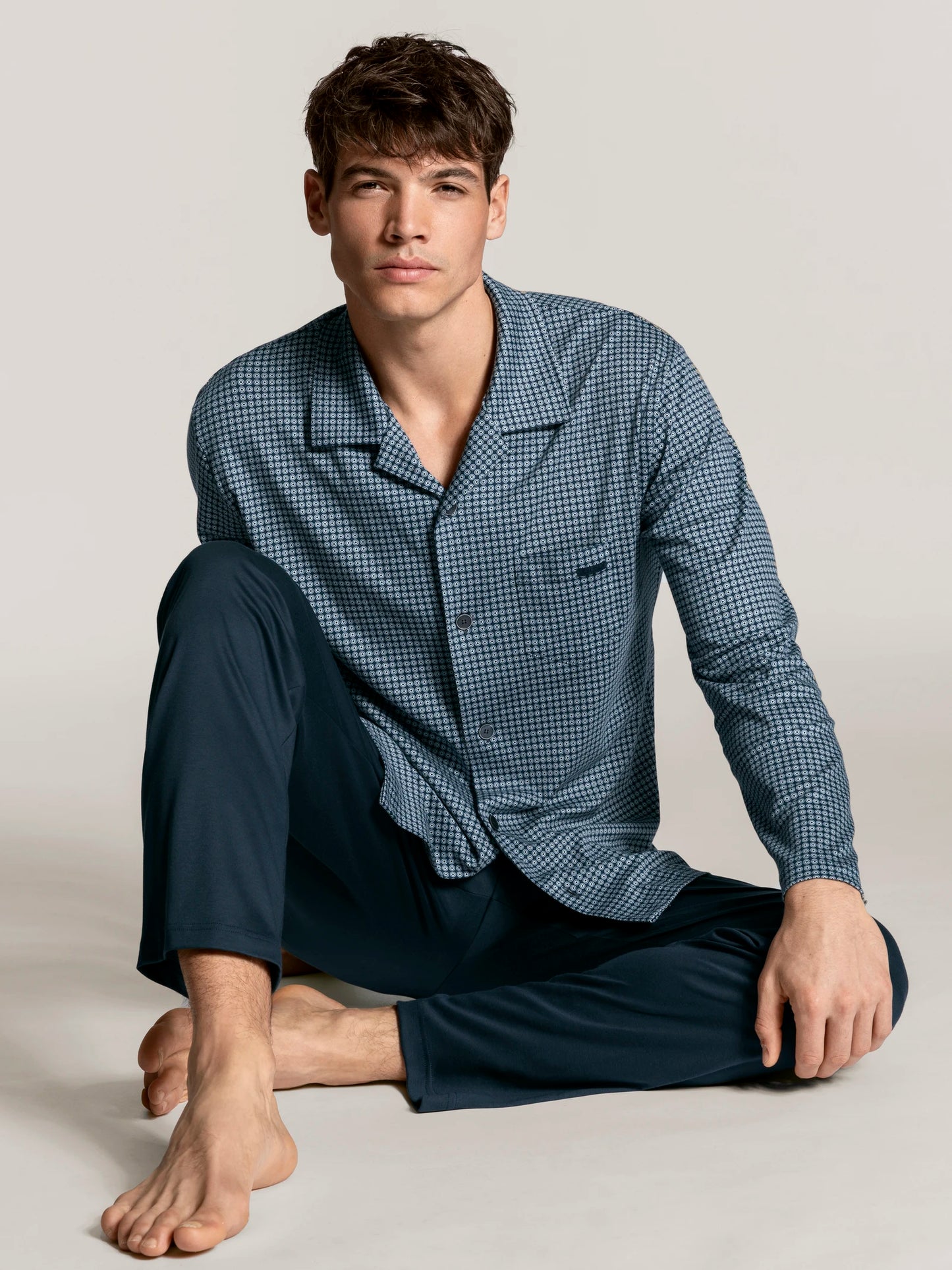 CALIDA Men's Button Down Swiss Cotton Pajamas Set 42567