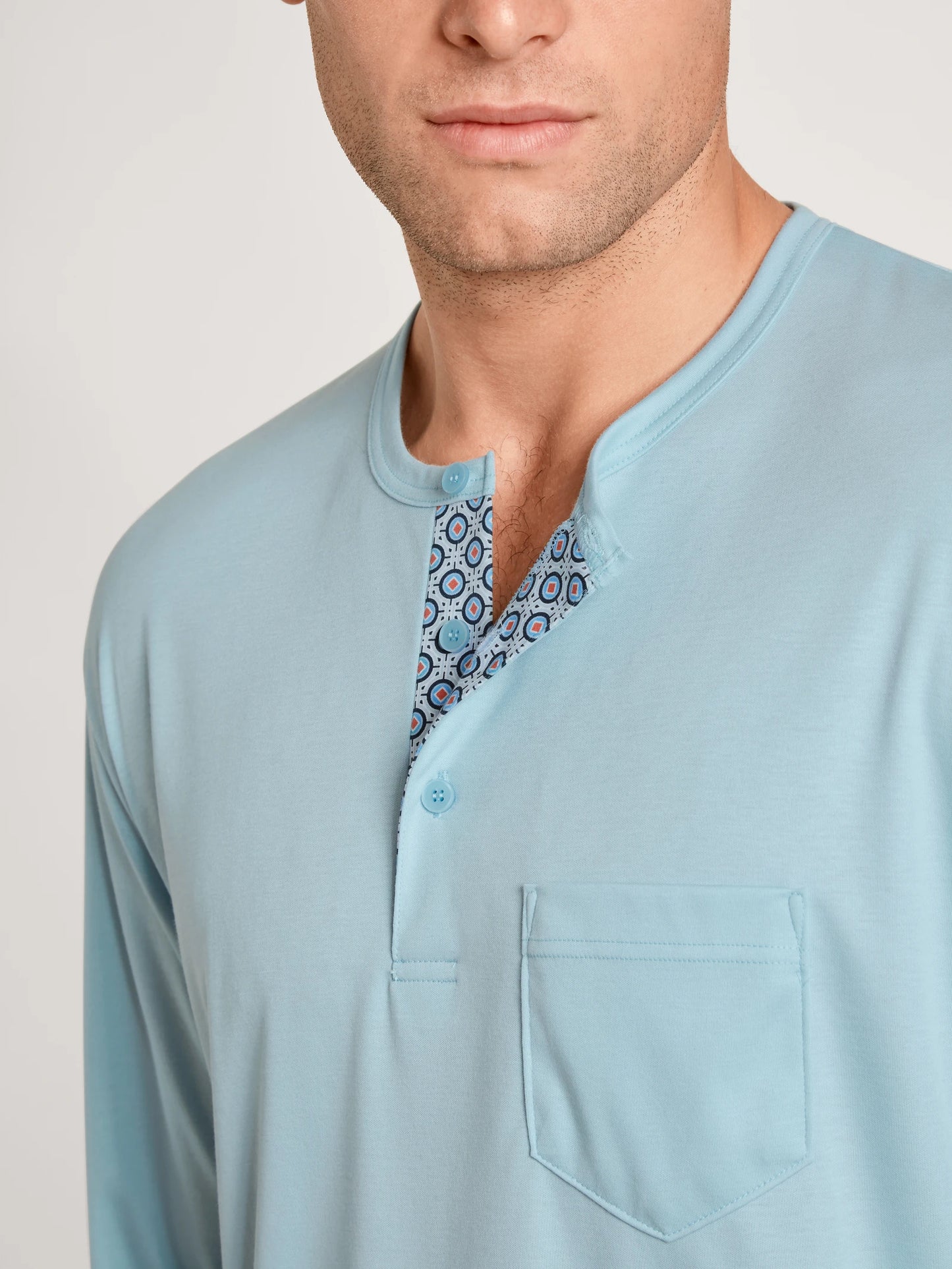 CALIDA Men's 3 Button Relax Choice 1 Swiss Cotton Pajamas Set 42186