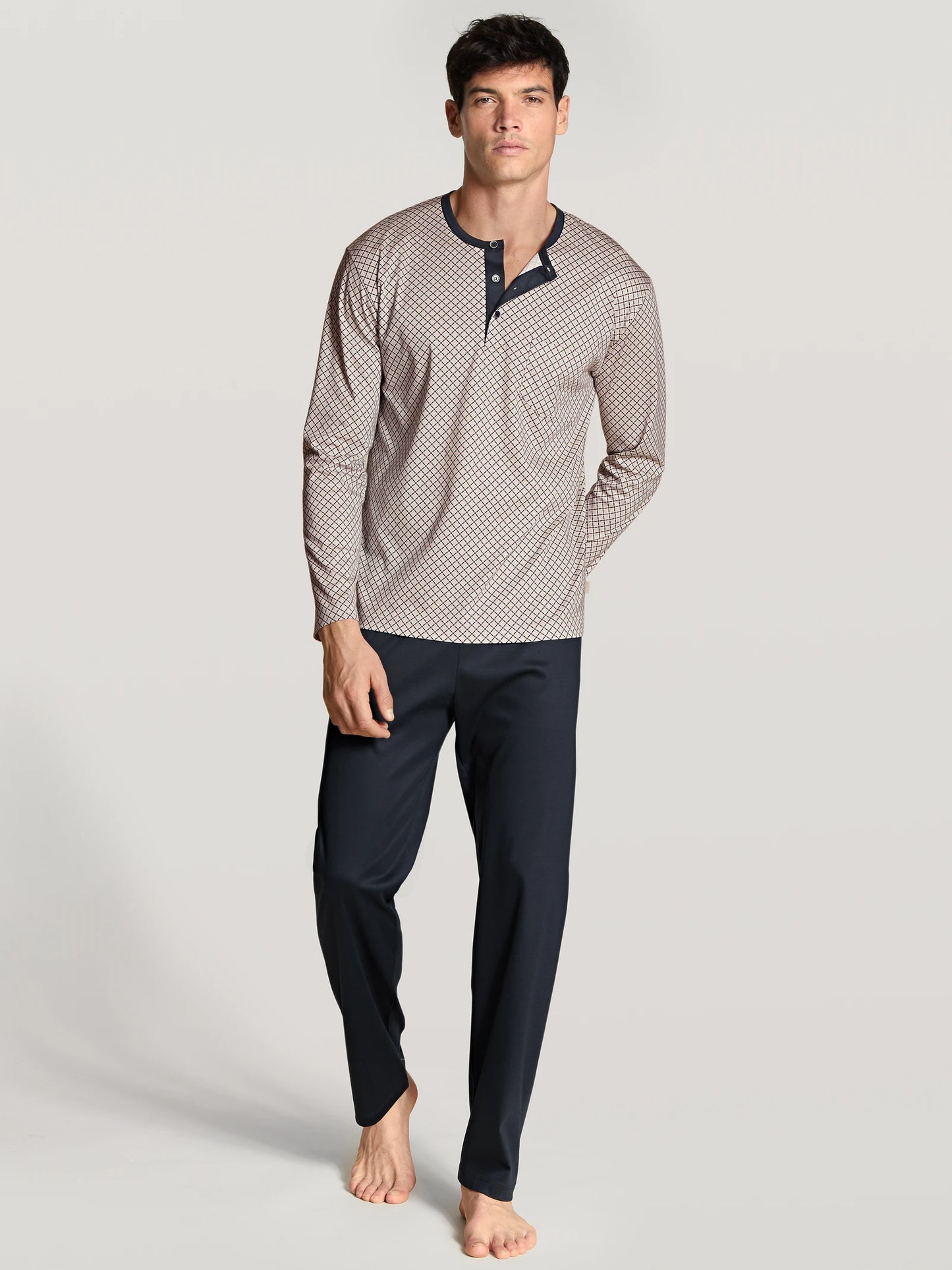 CALIDA Men's 3 Button Relax Selected 2 Swiss Cotton Pajamas Set 40686