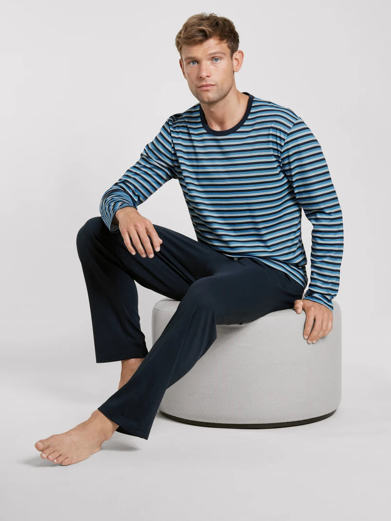 CALIDA Men's Relax Streamline 1 Crew Neck Pajamas Set 43386