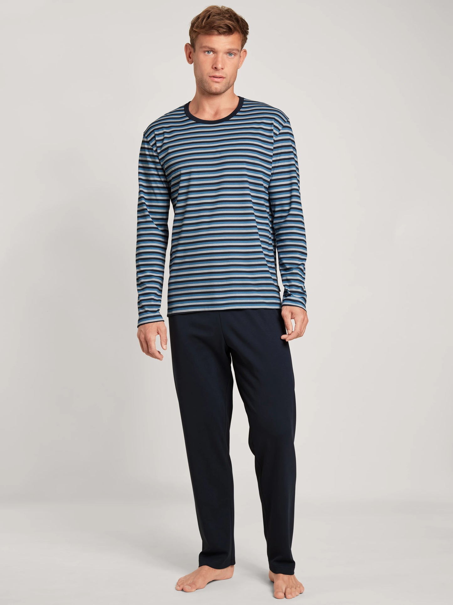 CALIDA Men's Relax Streamline 1 Crew Neck Pajamas Set 43386