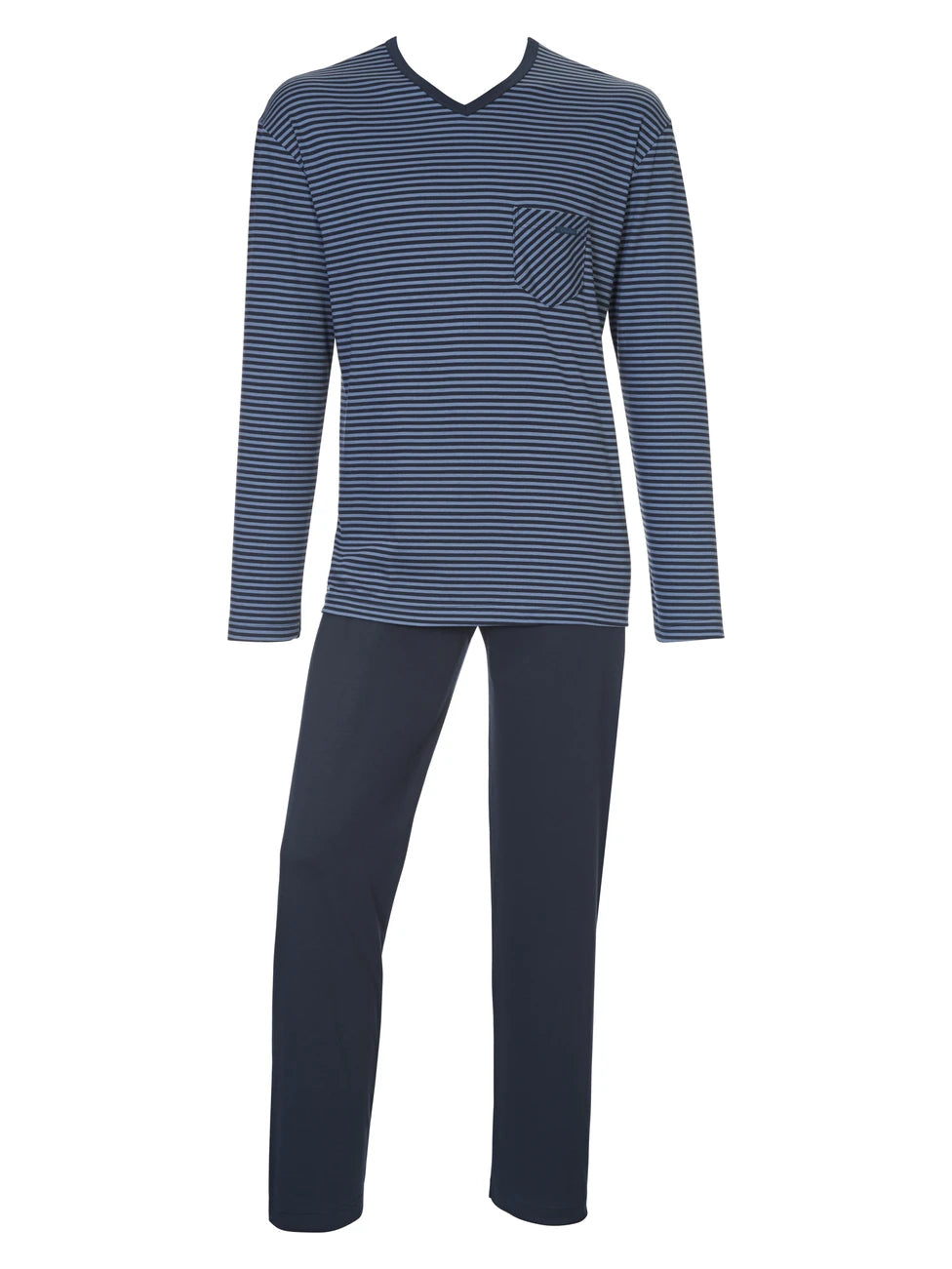 CALIDA Men's V Neck Cotton Knit Pajamas Set 41667