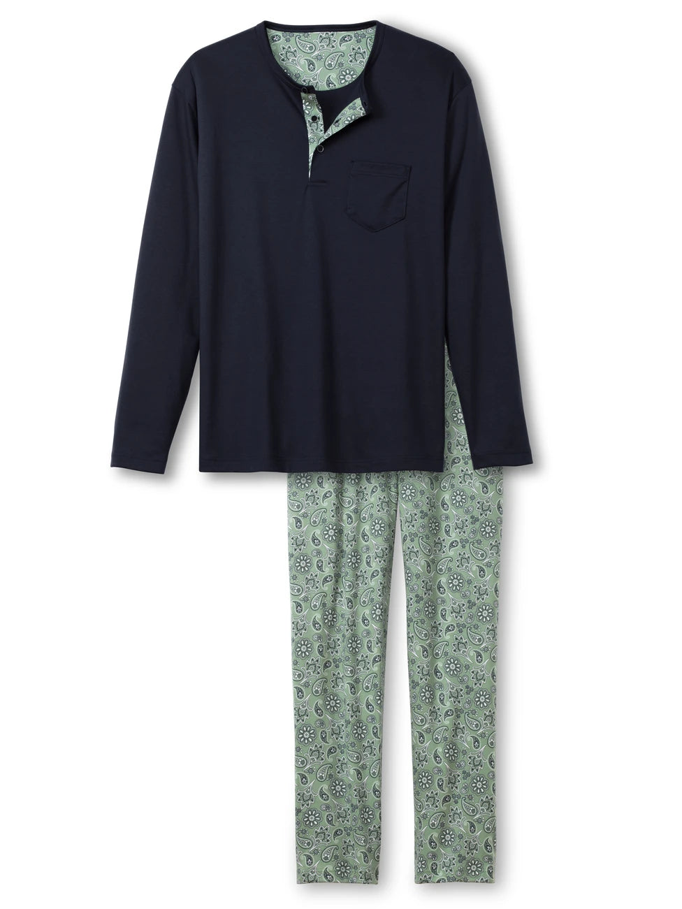 CALIDA Men's 3 Button Relax Choice Swiss Cotton Pajamas Set 44465