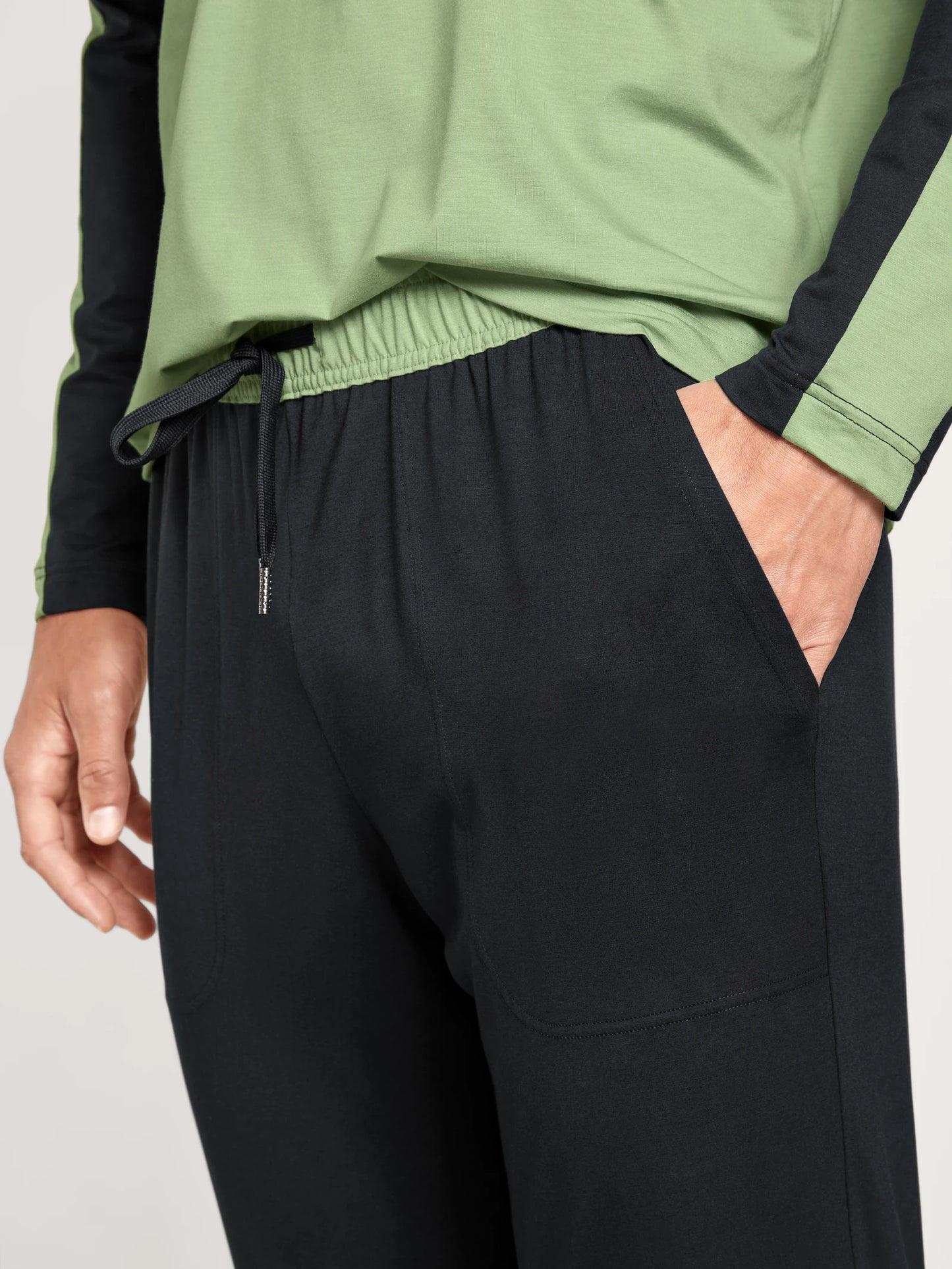 CALIDA Men's 3 Button Seaweed Micro Tencel Blend Pajamas Set In Box 43784