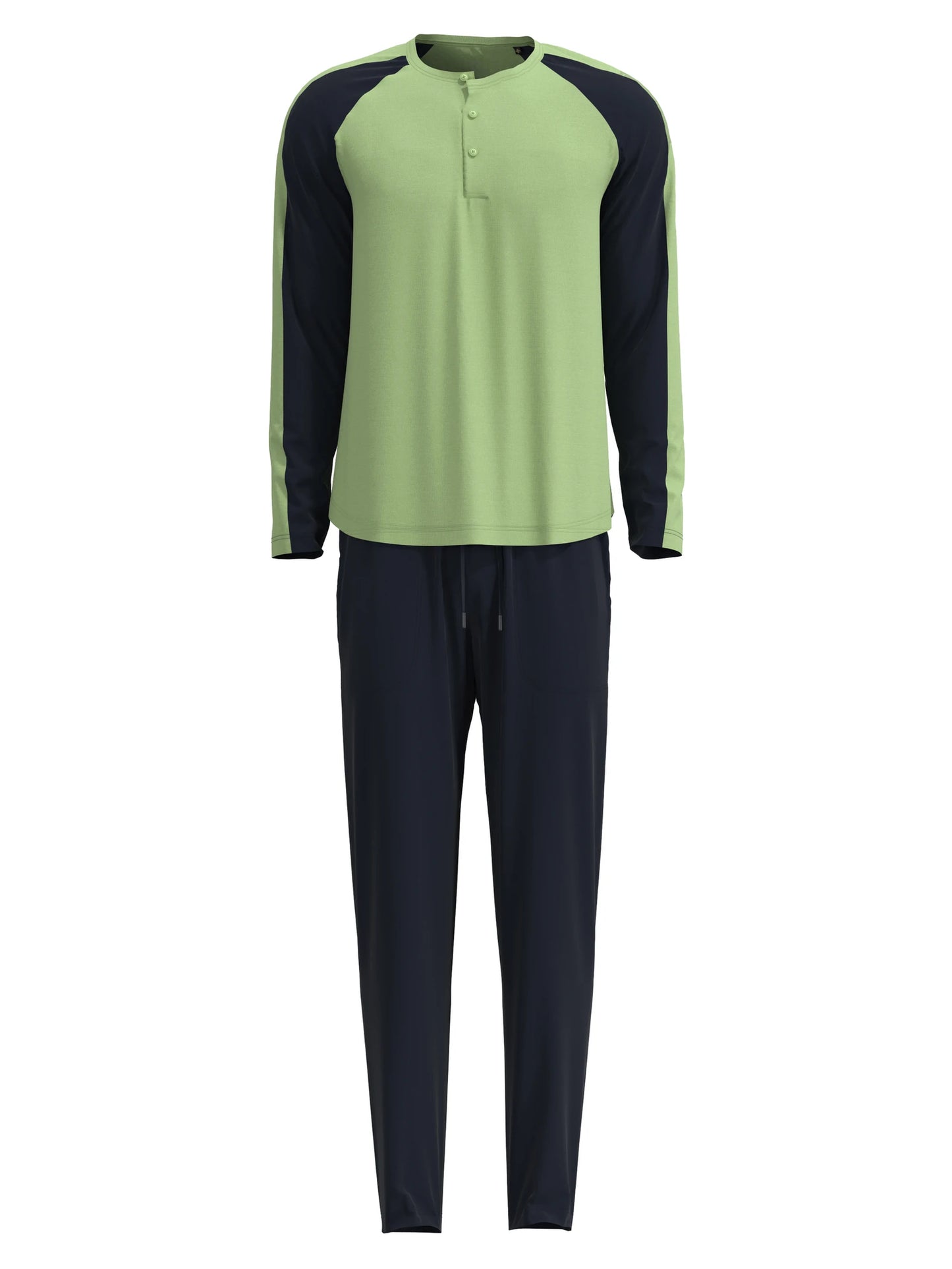 CALIDA Men's 3 Button Seaweed Micro Tencel Blend Pajamas Set In Box 43784