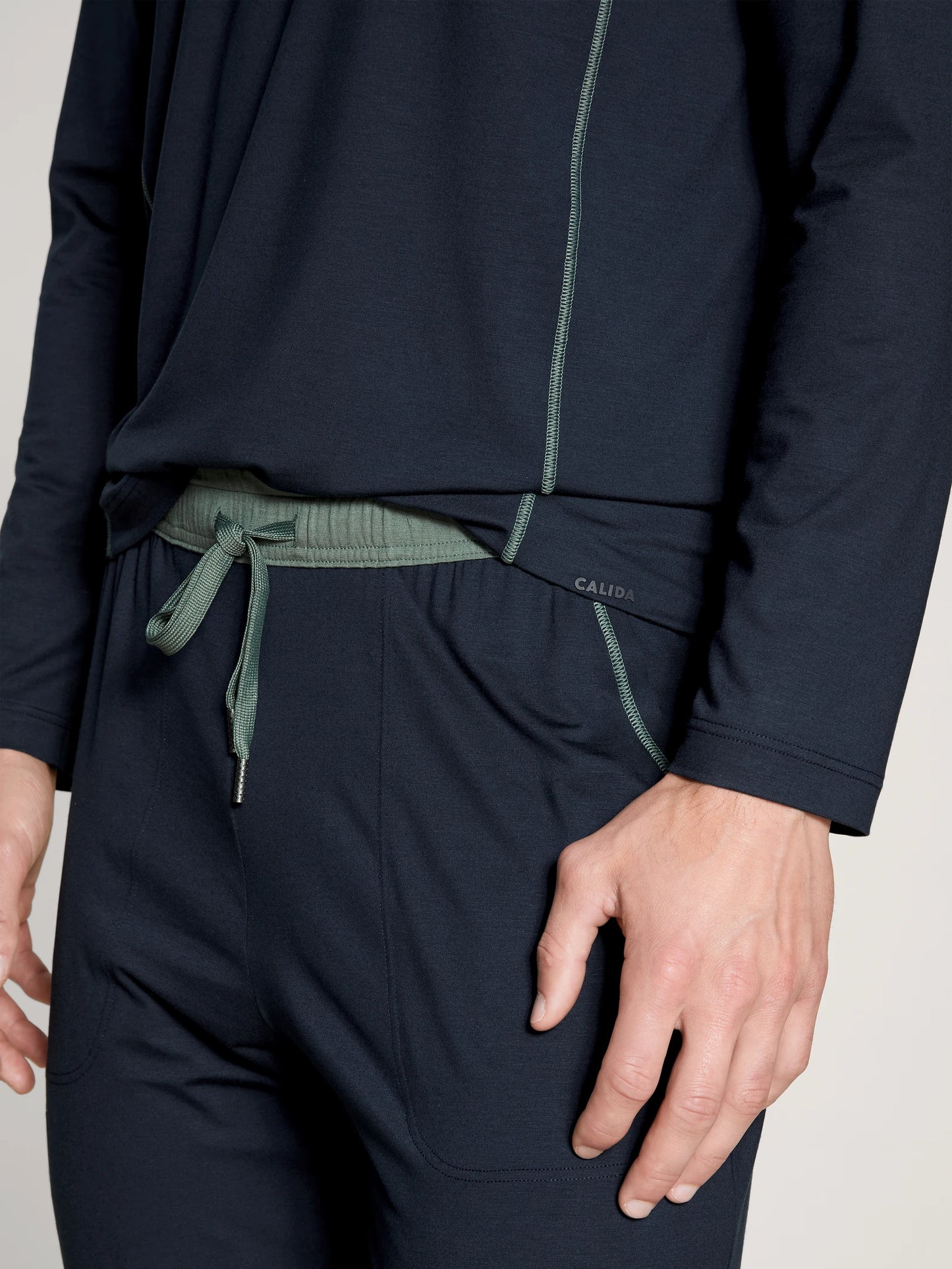 CALIDA Men's 3 Button Seaweed Micro Tencel Pajamas Set 43289