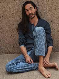 CALIDA Men's 3 Button Swiss Cotton Pajamas Set 41389