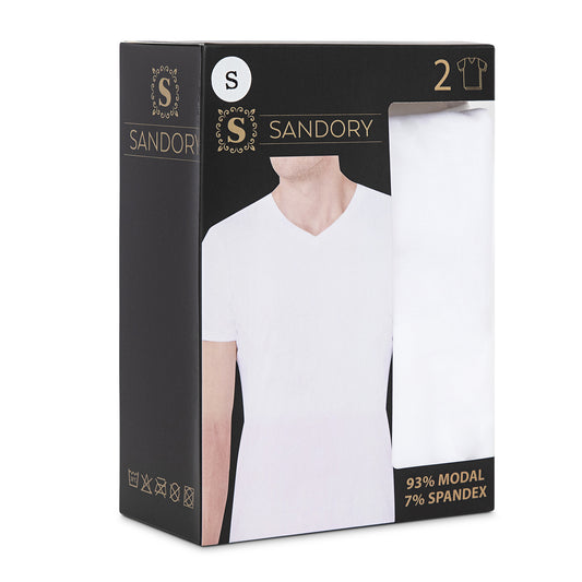 SANDORY MENS & BOYS V-NECK MODAL UNDERSHIRT 2PK