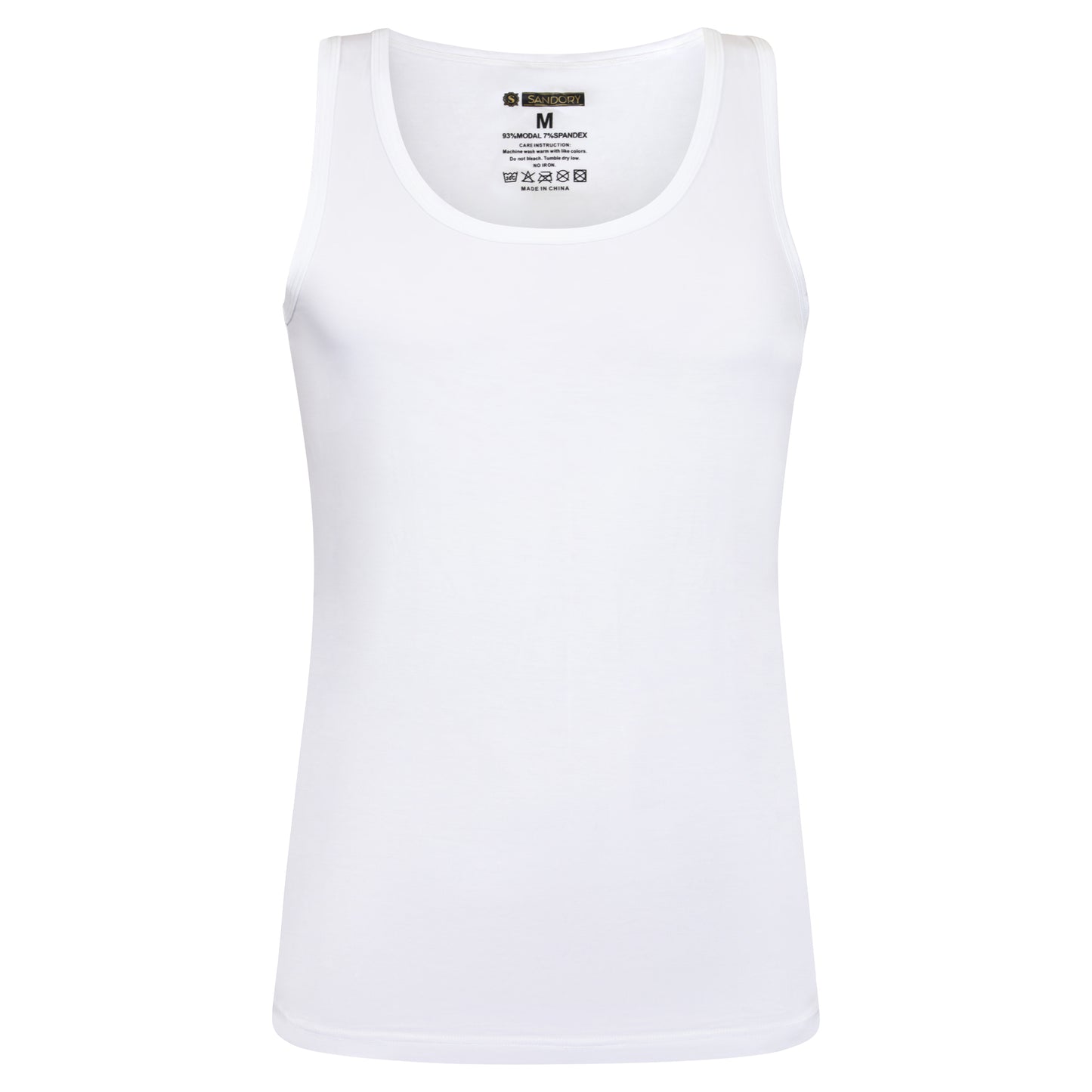 SANDORY MENS & BOYS MODAL SLEEVLESS WHITE TANK UNDERSHIRT 3PK