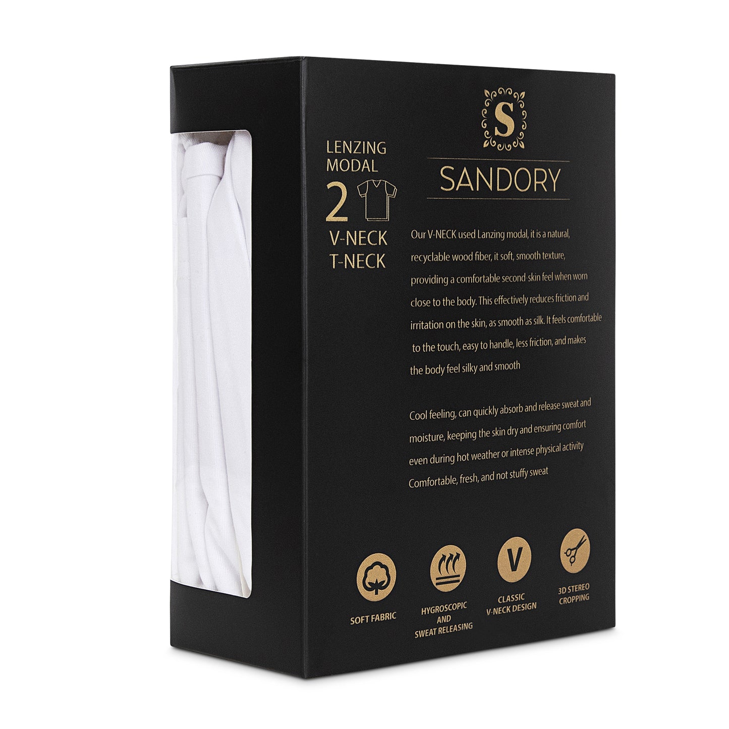 SANDORY MENS & BOYS V-NECK MODAL UNDERSHIRT 2PK