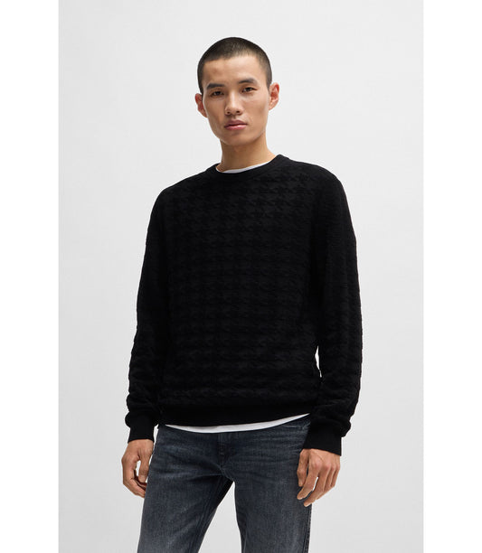 Hugo Houndstooth check sweater in Black 50516620