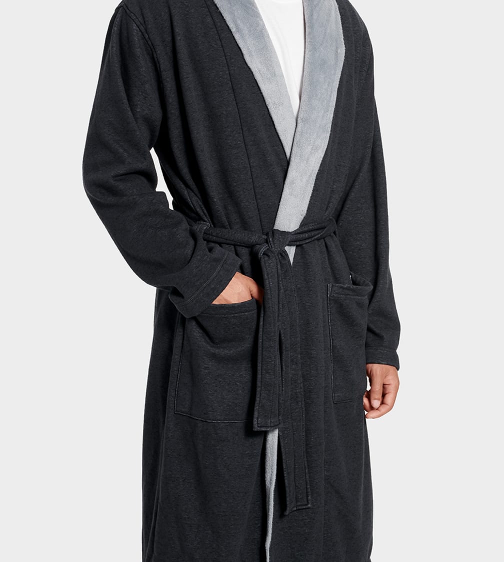 UGG Men's Robinson Lounge Robe Black Heather #1096932