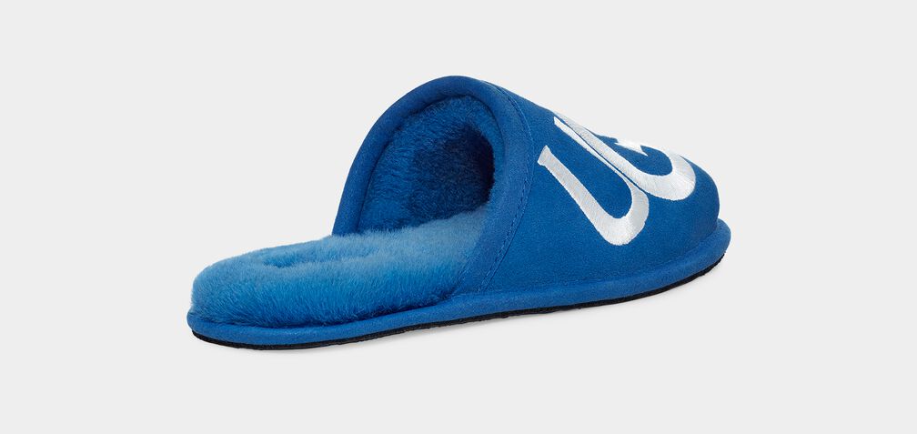 UGG Scuff Logo Men's Slippers In Classic Blue / White 1101324