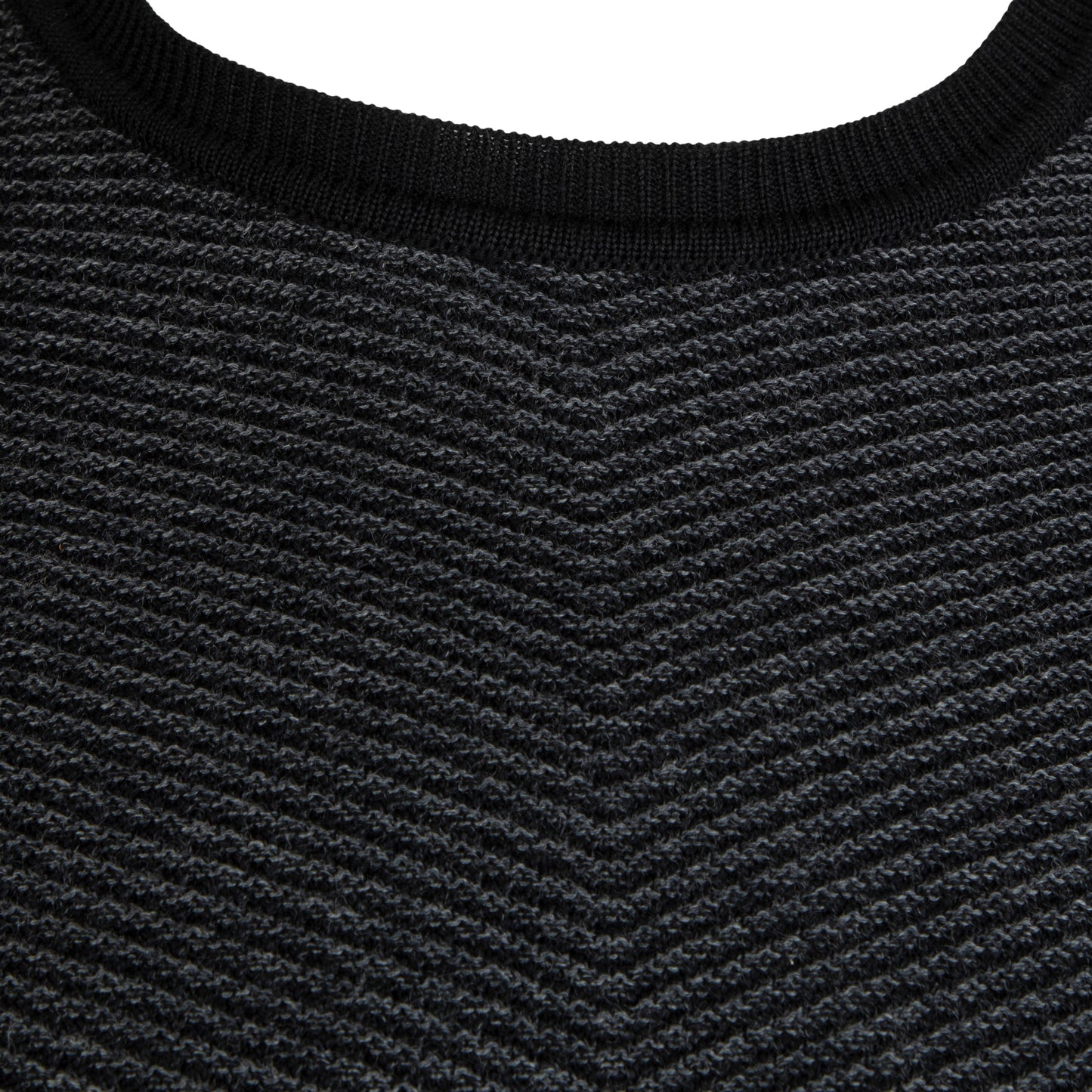 SANDORY Men's Merino Wool Herringbone Crew Neck Sweater