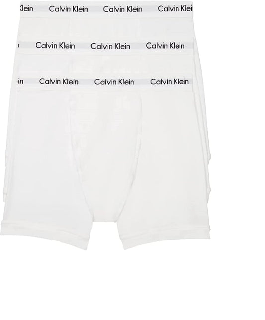 Calvin Klein Men's 3pk Cotton Knit Boxer Briefs White Style NB4003
