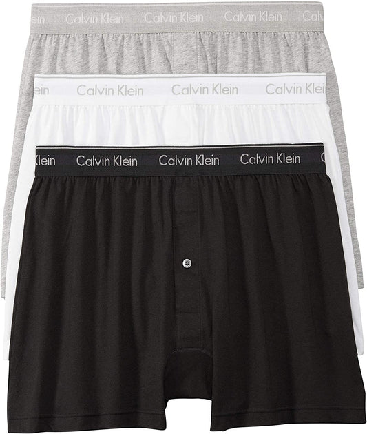 Calvin Klein Men's 3pk Cotton Knit Boxer Shorts Multi Color Style NB4005