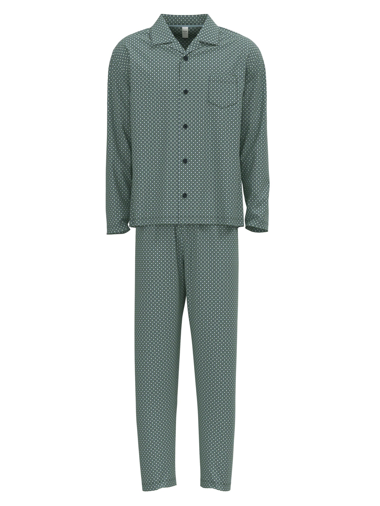 CALIDA Men's Button Down Cotton Knit Pajamas Set 44784