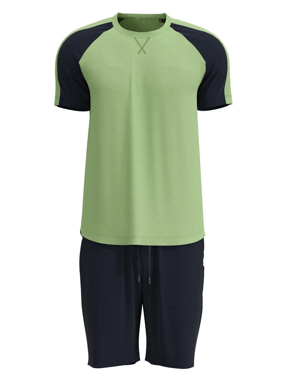 CALIDA Men's 3 Button Seaweed Micro Tencel Short Pajamas Set In Box 43684