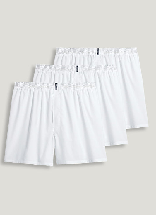 Jockey Men's White Full Cut Woven Boxers 3pk style #9900